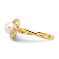 thumbnail image 4 of Finest Gold 14K Yellow Gold Diamond & Freshwater Cultured Pearl Ring - Size 7, 4 of 5
