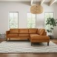 thumbnail image 2 of Hairo Loose Back Genuine Leather Right Facing Sectional Sofa in Cognac Tan, 2 of 5