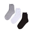thumbnail image 3 of MeMoi 6 Pair Women's Ribbed Cotton-Rich Picot-Trimmed Quarter Socks - Womens - Female, 9-11, Pink Heather Multi, 3 of 11