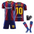 thumbnail image 1 of KEVCHE 2021 FC Barcelona Jersey 4 Piezas Sets, Adultos Futbol MESSI Jersey Number #10 Printed Soccer Jerseys Shorts Socks Shin Guards Set, Jersey de MESSI Barcelona para Adultos, Rojo #10/XXXL, 1 of 6