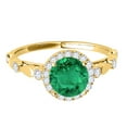 thumbnail image 2 of Aonejewelry 1.20 Ct. Halo Emerald and Diamond Engagement Wedding Ring In 14k Solid Yellow Gold, 2 of 4