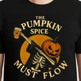 thumbnail image 3 of Pumpkin Spice Must Flow T-Shirt – Halloween Skeleton Coffee Lover – Festive Seasonal Wear, 3 of 6