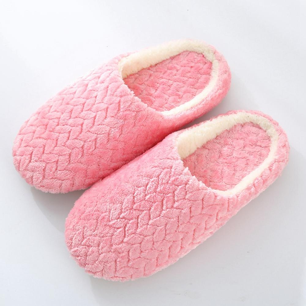 Prettyui-Adult Jacquard Suede Soft Bottom Cotton Slipper Indoor Anti-slip Casual Shoes - image 1 of 5