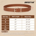 thumbnail image 6 of Women Black Casual Leather Belt with Gold Buckle Ladies Dress Belt for Jeans Pants, 6 of 6