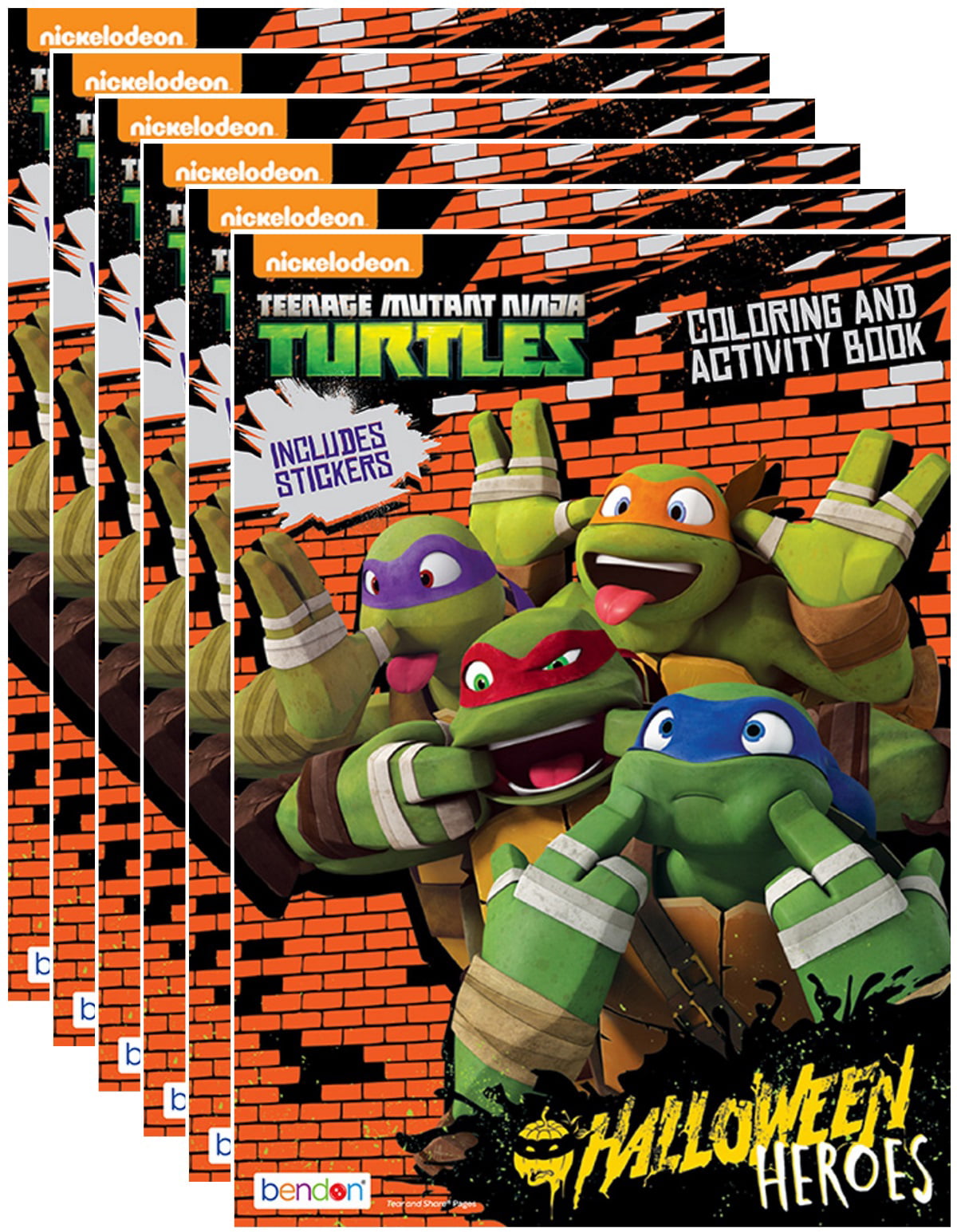 32 Pages /& 7 Markers Multi Gift for Kids Crayola Teenage Mutant Ninja Turtles Coloring Book with Activities
