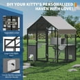thumbnail image 6 of Aluminum Walk-In Large Outdoor Cat Enclosure,Large Outdoor Catio for Multiple Cats,Outside Cattery with Weatherproof Roof with Channels,Side Door,UV Proof Cover,Huge Condo,Platform(ship in 2 boxes), 6 of 8