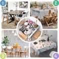 thumbnail image 4 of Pioneer Flower Floral Print Pattern Square Tablecloth,Waterproof Square Table Cover,Wipeable Spillproof Washable Table Cover for Home Kitchen Party Decor 42"X42"(107x107cm), 4 of 6