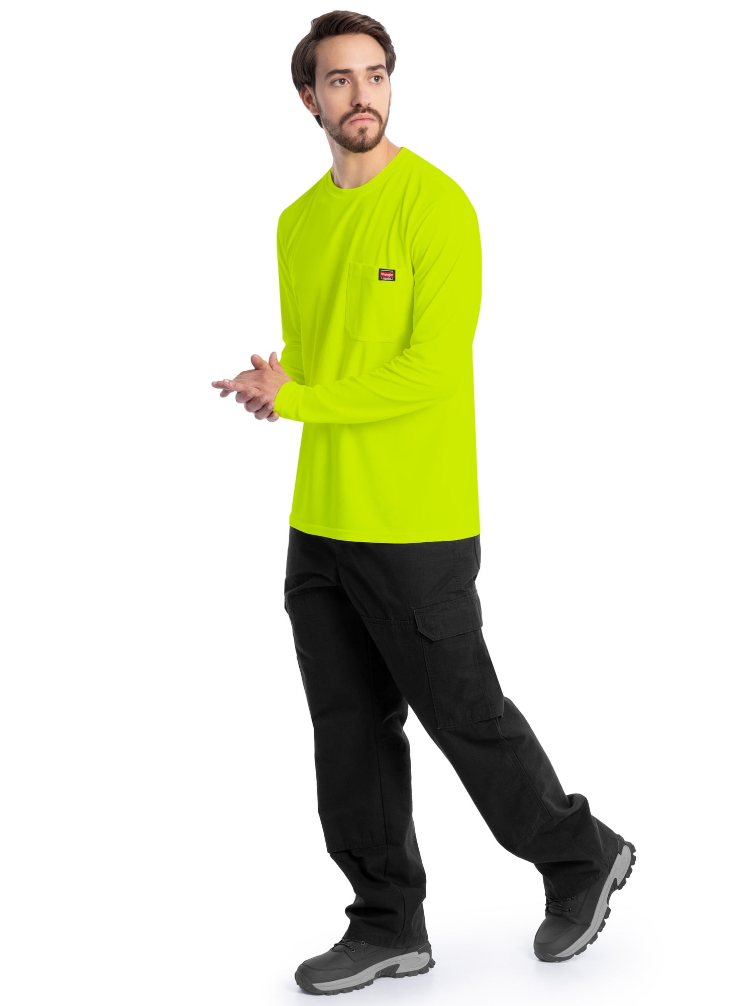 Wrangler Workwear Men's Long Sleeve Performance Work Pocket T-Shirt, Size S-5XL & LT-4XLT