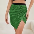 thumbnail image 2 of Ynynloco Mini Skirt for Women Sequined Asymmetric Hem Bodycon Y2K Short Skirt Trendy Party Dance Club Short Skirt, 2 of 7
