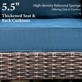 thumbnail image 3 of Summit Living 2-Piece Outdoor Swivel Chairs, Wicker Patio Club Lounge Chairs With Backrests & Cushions for Garden, Pool, Porch, Yard, Navy-blue, 3 of 9