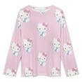 thumbnail image 2 of Hello Kitty Women's Pajama Sets Long Sleeve Pajamas Top And Pants Sleepwear Nightwear Soft Pjs Lounge Sets, 2 of 8