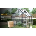 thumbnail image 7 of Geemuslly8x6 FTHeavy Duty Polycarbonate Greenhouse - Double Door Walk-in Greenhouse with Raised Base & Anchor, Aluminum Frame, Roof Vent - All Season Outdoor/Indoor Garden Greenhouse for Backyard, 7 of 7