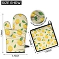 thumbnail image 6 of Lemon Kitchen Oven Mitt and Pot Holder Sets 2 Pcs for Baking, Cooking and Grilling, Heat Resistant Up To 392 °F, 6 of 7