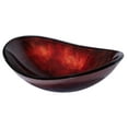 thumbnail image 2 of Canoe Shaped Red Copper Reflections Glass Vessel Sink, 2 of 9