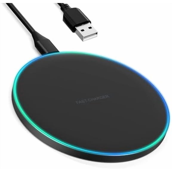 15W Max Fast Wireless Charging Pad Mat, Wireless Charger for iPhone 17‑11 Series, Samsung Galaxy S23/S22/S21/S20/S10, Galaxy Buds