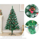thumbnail image 4 of Arbol de Navidad Artificial 210m Verde con Efecto Nevado Piñas y Frutos Rojos Frondoso de Lujo con Serie de Luz Led, 4 of 7