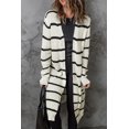 thumbnail image 1 of ABPHQTO Cárdigan Largo Estampado Rayas Beige Mujer, 1 of 5