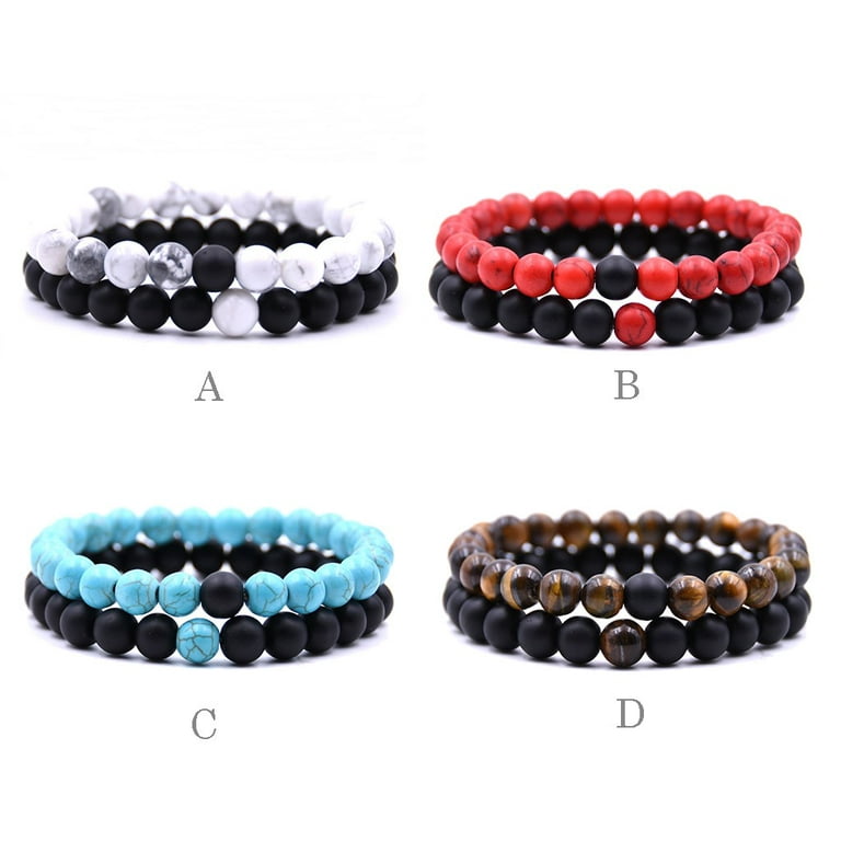 Couple King Queen Crown Bracelets His And Her Friendship 8mm Beads