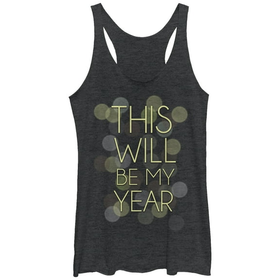 Women's CHIN UP This Will Be My Year  Racerback Tank Top Black Heather X Large