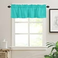 thumbnail image 6 of Turquoise Kitchen Curtains and Valances Set, 3 Piece Kitchen Curtains Set 24 Inch Length, Modern Pure Turquoise Rod Pocket Curtains Tier Farmhouse Window Curtains, 6 of 6
