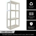 thumbnail image 6 of Oskar Plastic Shelving Unit Storage Shelf 4-Tier 57"H x 30"W x 14"D White 400 lb Capacity, 6 of 8
