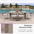 thumbnail image 2 of PURPLE LEAF 7-Piece Patio Dining Set, Aluminum Outdoor Table And 6 Wicker Chairs With Cushions For Lawn, Garden, Porch, Champagne, 2 of 6