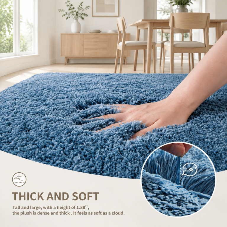 Microfiber Bathroom Rugs 48x24 Absorbent Soft Non Slip Blue - Walmart.com