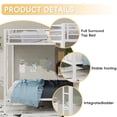 thumbnail image 6 of Harper & Bright Designs Full Size Iron Bunk Bed with Ladder, Full Over Full Metal Bunk Bed Frame with Safety Rails for Bedroom, White, 6 of 11
