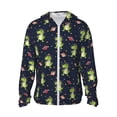 thumbnail image 2 of Uemuo Dinosaur Astronaut Pattern Women's Full Zip UPF 50+ Sun Protection Hoodie Jacket Long Sleeve Sun Shirt Hiking Outdoor Performance with Pockets-Medium, 2 of 9