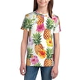 thumbnail image 3 of Wukai Hawaiian Pineappl Youth Unisex Short Sleeve T-Shirt for Boys, Girls, Teens, and Kids-X-Small, 3 of 7