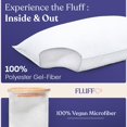 thumbnail image 2 of Almohadas FluffCo Queen, paquete de 2, refrescantes, microfibra vegana, 2 of 7
