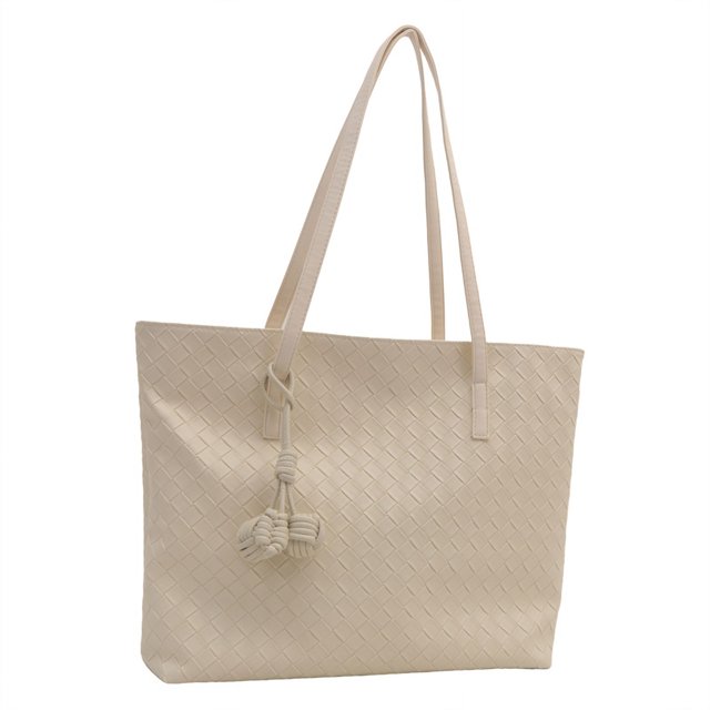 Bolso Mano Cuero Vegano para Mujer Tejido Color Sólido PU Al Aire Libre