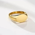 thumbnail image 3 of 18K Gold Plated Oval Band Stainless Steel Women's 9mm Personality Ring Size 6-10, 3 of 6