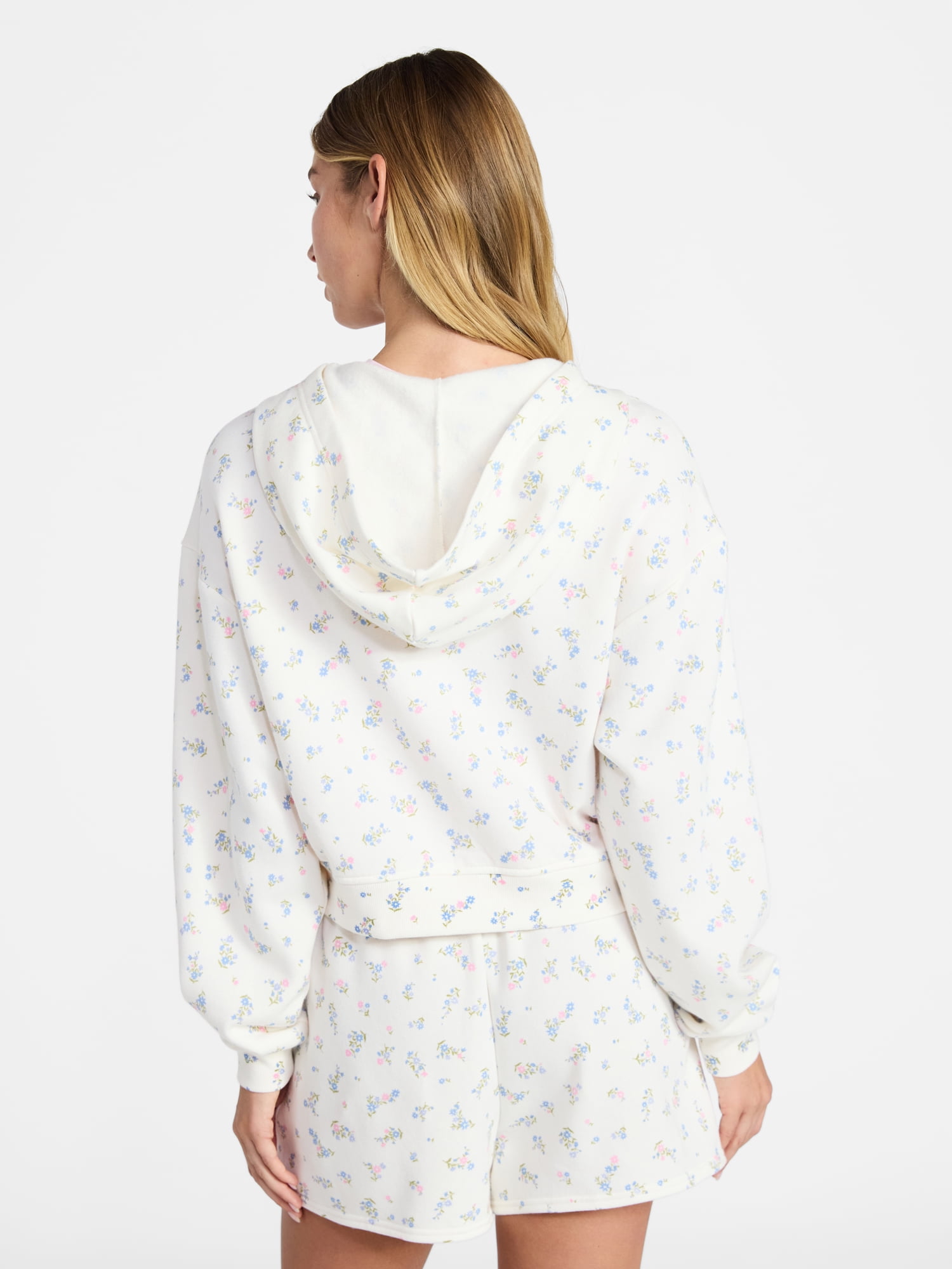 No Boundaries Boxy Zip-Up Hoodie, Women's XXS-XXL