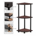 thumbnail image 3 of Furinno Turn-N-Tube Toolless Assembly 3-Tier Brown Corner Shelf. Dark Cherry, 3 of 4