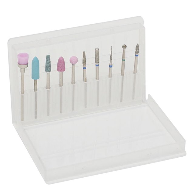 10PCS Nail Drill Bit Set Professional Assorted Manicure Drill Bit Nail Art Tool