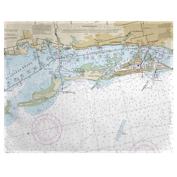 Betsy Drake PM11411CD Clearwater Harbor, FL Nautical Map Place Mat, 14 x 18 in. - Set of 4