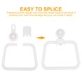 thumbnail image 3 of IDEANATEGRATE 1Set White Round Towel Holder for Bathroom Wall with Suction Mounting, 3 of 8
