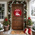 thumbnail image 4 of Welcome Sign for Front Door, Merry Christmas Round Metal Wall Art Wreaths, Red Xmas Elk Seasonal Winter Holiday Outdoor Indoor Wall Hanging Sign for Porch Decor Housewarming Gifts 11.8 Inch, 4 of 8
