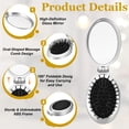 thumbnail image 3 of 4 Pcs Cepillo de Cabello Plegable, Mini Cepillo de Cabello con Espejo, Peine de Viaje Ovalado Portátil para Mujeres y Niñas, Maquillaje de Viaje, Plateado Mate, 3 of 7