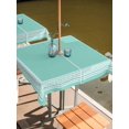thumbnail image 2 of Square Outdoor Tablecloth with Umbrella Hole Bluish Green Greek Key Outside Table Cloth Waterproof Patio Table Cover Geometric Greece Ancient Farmhouse Geo Zipper Tablecloths for Picnic 60x60 Inch, 2 of 8
