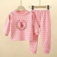 thumbnail image 2 of Ahuyic Kids Long Tops And Pants,Kids Print Pajama Set 2-8Years Long Sleeve Round Neck Pants 2 Piece Thermal Casualwear for Fall Winter, 2 of 4