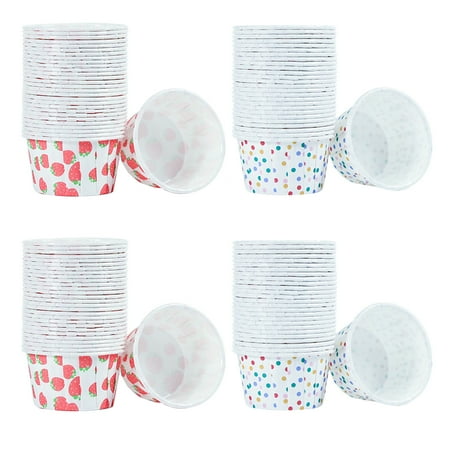 

200pcs Disposable Paper Cups Ice Cream Cups Cupcake Cups Paper Muffin Cups