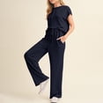 thumbnail image 6 of MSJUHEG Jumpsuits for Women,Jogging Suits for Women Plus Size,Lounge Sets for Women,2 Piece Outfits Sets Cap Sleeve Pullover Tops,Matching Sets Women Clothing,Track Suits for Women Set Blue S, 6 of 8