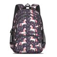 thumbnail image 2 of Unicorn and Floral Purple Pattern Backpack for School, Cute School Bag with Adjustable Shoulder Straps and Padded Back, 16.9"x12.6"x5.9", 2 of 5