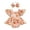 Orange, variant on Bslissey Baby Girls Ruffle Sleeve Romper Dress Bunny Floral Print Square Neck Jumpsuit Infant Toddler Cute Summer Clothes Bodysuit with Bow Headband 6M 12M 18M 24M