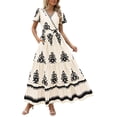 thumbnail image 1 of Vestido largo PRETTYGARDEN para mujer, verano 2025, cuello en V, estampado floral, 1 of 9