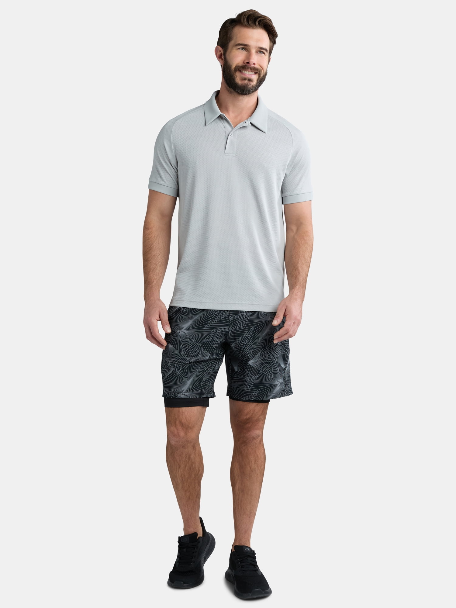 Athletic Works Men's and Big and Tall Men's Active Mesh Polo Shirt, Size XS-5XL