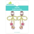 thumbnail image 4 of Way to Celebrate Easter Green and Pink Bow Earrings, 1 Pair, 4 of 4