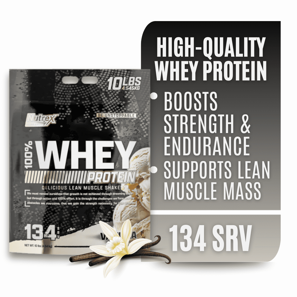 Nutrex Research 100% Whey Protein Powder Concentrate and Isolate Vanilla 10lb